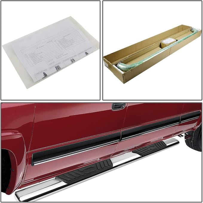 Auto Dynasty Oval Running Boards Compatible with 2009-2014 Ford F150 Crew Cab, Stainless Steel Side Step Rail Nerf Bars, 5" Step Bars, Polished Chrome 2010 2011 2012 2013