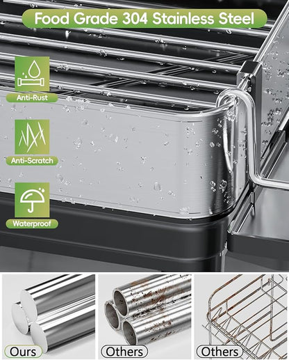 Dish Racks, Thicker Premium 304 Stainless Steel Dish Drying Rack
