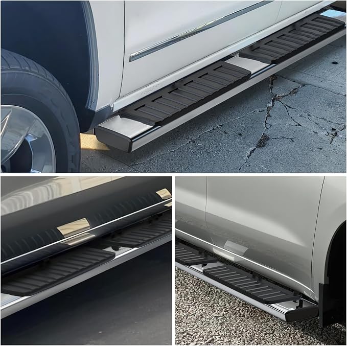 Nilight Running Boards for 1999 2000 2001 2002 2003 2004 2005 2006 2007 2008 2009 2010 2011 2012 2013 2014 2015 2016 Ford F-250 F-350 Crew Cab 4 Full Size Doors 6 Inch Bolt-on Step Nerf Bars Silver