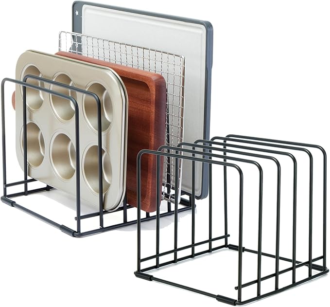 2-Pack 5-Tier Cutting Board Holder, Kitchen Cabinet Organizer Holder,