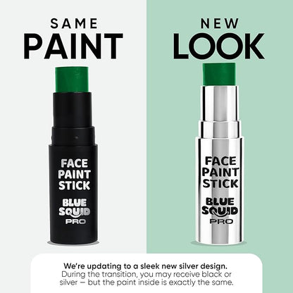 Blue Squid PRO Forest Green Face Paint Stick - Waterproof Body Paint for Adults & Kids Eye Black Baseball, Eyeblack Softball - Hypoallergenic Twist-Up Non-Toxic Makeup Stick for Cosplay, Sports, SFX