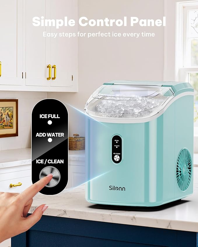 Nugget Ice Maker Countertop, Silonn Chewable Pellet Ice Machine