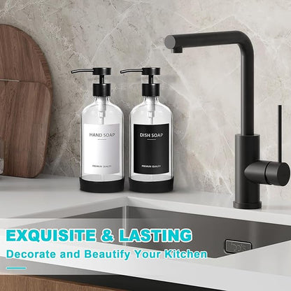 RYTOXILO Clear Soap Dispenser 2 Pack, Glass Soap Dispenser