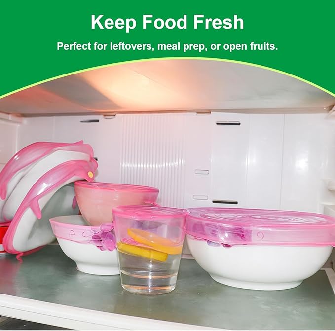 Silicone Stretch Lids – 6 Pack Reusable Food Covers, Flexible Silicone