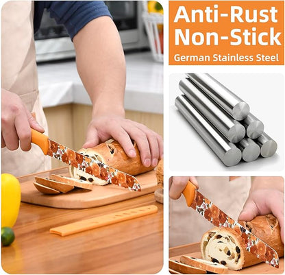 UPTRUST Knife Set, 12-piece Kitchen Knife Set Nonstick Coated, Professional