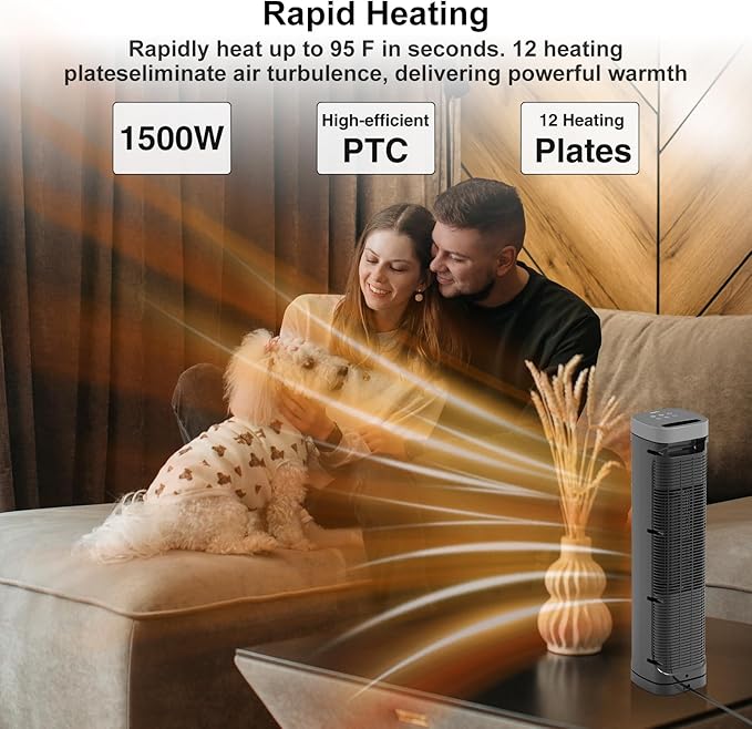 Portable Space Heater, 1500W Ceramic Heating Fan