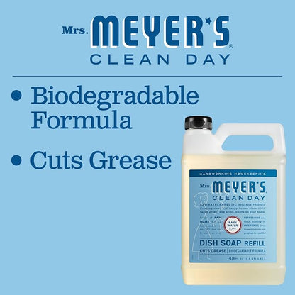 Mrs Meyer's Rain Water Dish Soap Refill, 1400 ML