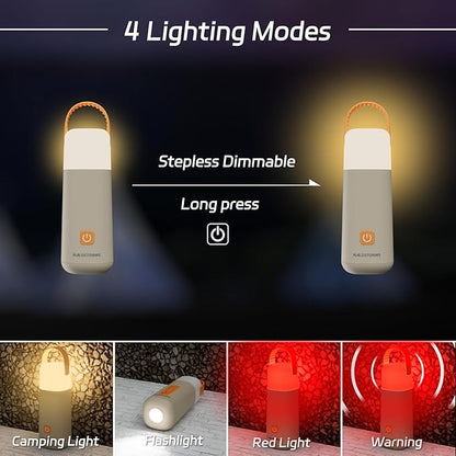 Camping Lantern, 350 Hours Running Time Rechargeable Lantern, 3200mAh Lantern Flashlight with 4 Modes, Waterproof Tent Light for Hiking, Emergency, Power Outages (Yellow 1PK)