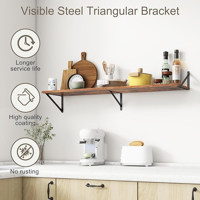 12 Inch Deep Floating Shelves, 48W x 12D Floating Shelves, Deep Wall Shelves