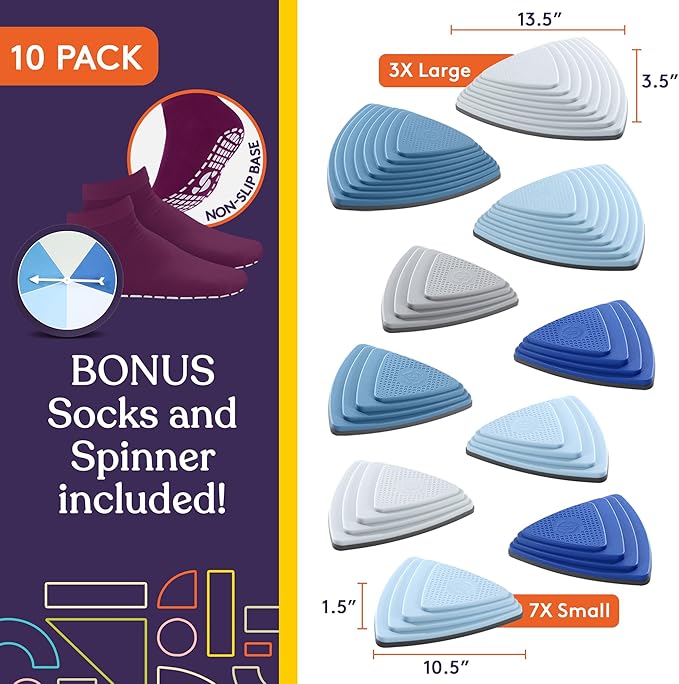 Special Supplies 10 Stepping Stones for Kids Indoor and Outdoor Balance Blocks Promote Coordination, Balance Strength Child Safe Rubber, Non-Slip Edging