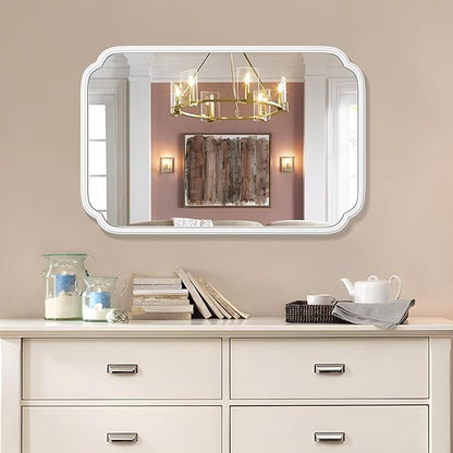 White Bathroom Mirror for Over Sink 24×36 Inch
