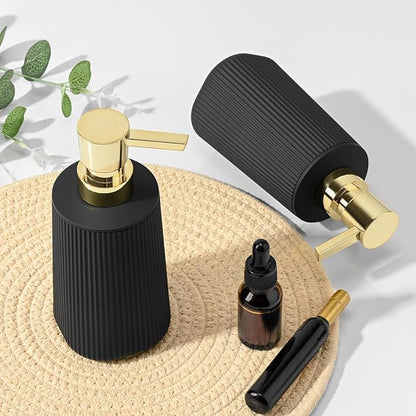 Black and Gold 2 Pack Hand Soap Dispensers Set