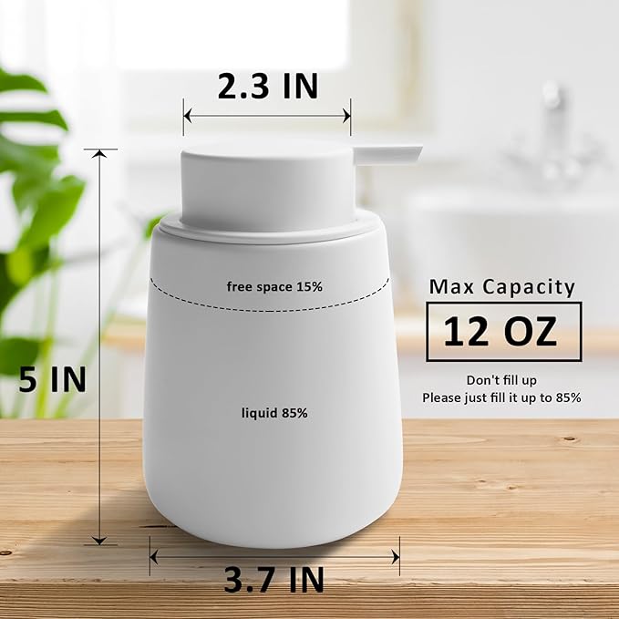 Soap Dispenser Ceramic with Easy-to-Press Pump Hand Lotion Liquid Dispenser