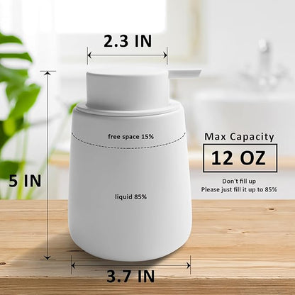 Soap Dispenser Ceramic with Easy-to-Press Pump Hand Lotion Liquid Dispenser