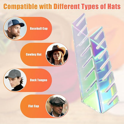 Hat Stand for Baseball Caps, 2 Pack No Install Acrylic Hat Organizer for 14