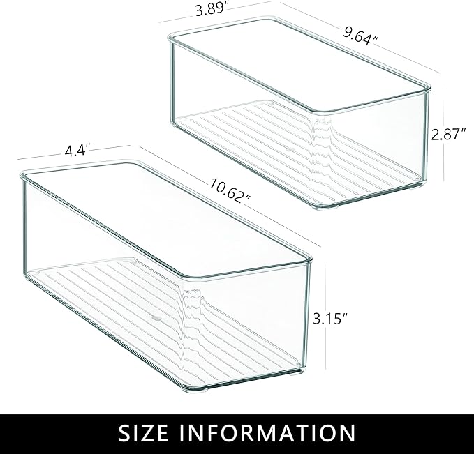Qilinba 8 PACK Drawer Organizer Bins Bathroom Deep Drawer Silverware Organizers