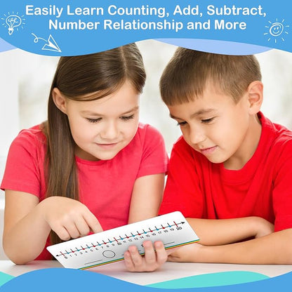 Aizweb 28 Pack Number Line Dry Erase Board Card,12" x 3.9" Small Whiteboard Math Manipulatives Addition Subtraction Game for Student Classroom Must Have Homeschool Teacher Supplies Learning Activities