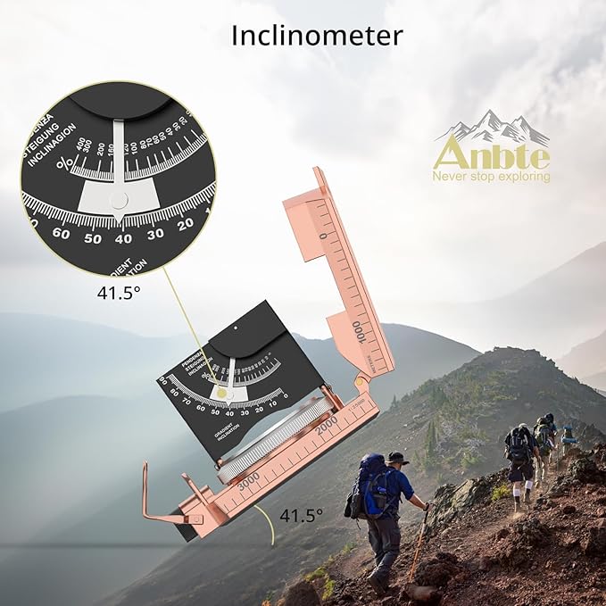 Compass Hiking Survival, IP65 Waterproof Metal Compass with Sighting Clinometer and Carry Bag, Multifunctional, Professional, for Camping Hunting Hiking Navigation