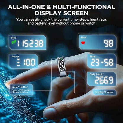Smart Ring Health Tracker with Display Screen, Sleep Tracker with Heart Rate