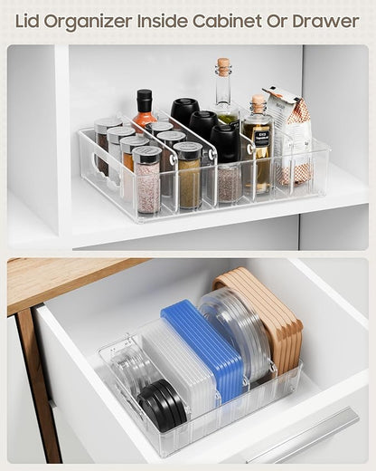 LYNG Lid Organizers Inside Cabinet, Food Container Lid Organizer