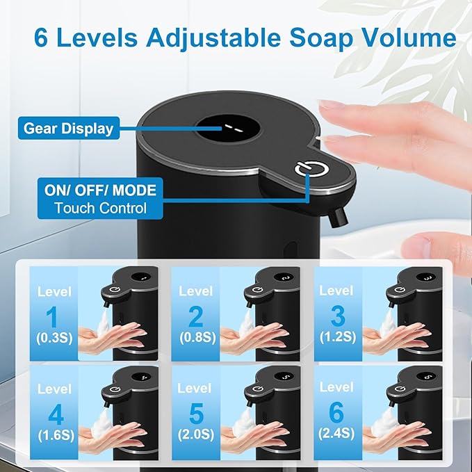 OHIFAST Automatic Foaming Soap Dispenser Touchless, USB Rechargeable Smart Hand
