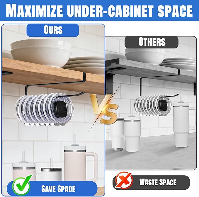 1 Pack Tumbler Lid Organizer, Versatile Cup & Water Bottle Lid Holder, Upgraded