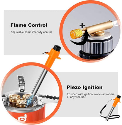 Odoland 5000W Portable Camping Stove Lightweight Camp Stove Collapsible Backpacking Stove with EVA Box for Outdoor Camping Cooking Hiking and Picnic