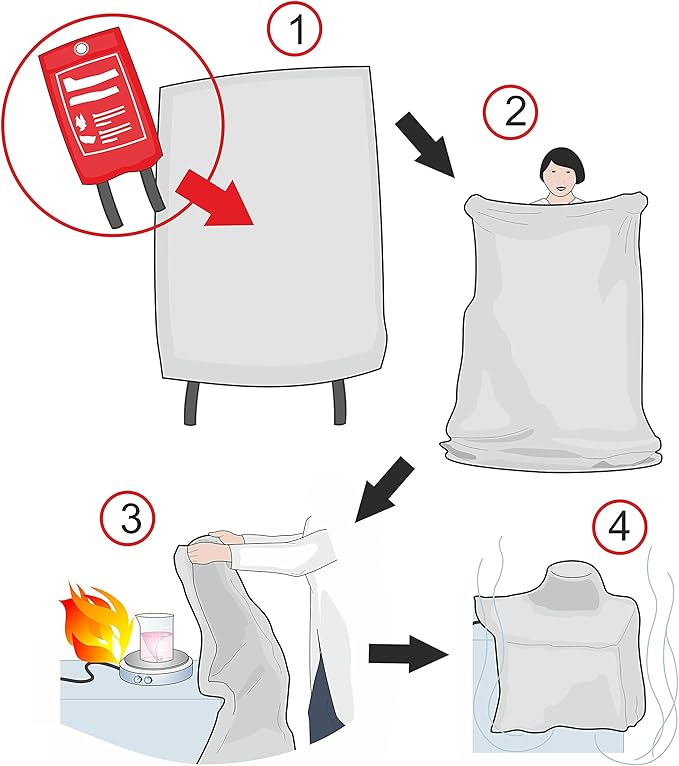C CRYSTAL LEMON Fire Blanket Survival Cover for Kitchen ??Home Safety Heat Protection for Small Cooking Accidents and Fire Suppression