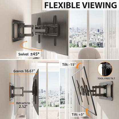 IWORKBOARD Full Motion 75 85 86 90 97'' TV Wall Mount Bracket, Loads 150 lbs