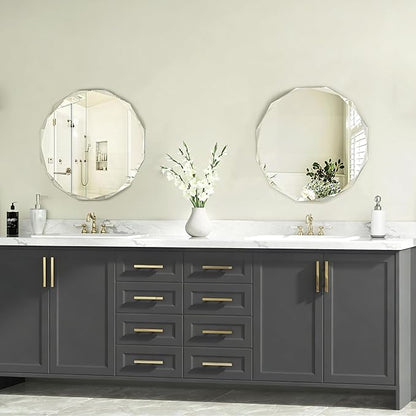 Bathroom Mirrors for Over Sink, Round Frameless Mirrors for Wall, 20x20 Inch