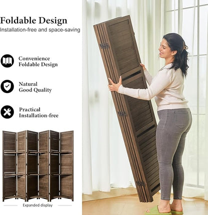 Partition Room Dividers, Folding Wood Privacy Screen