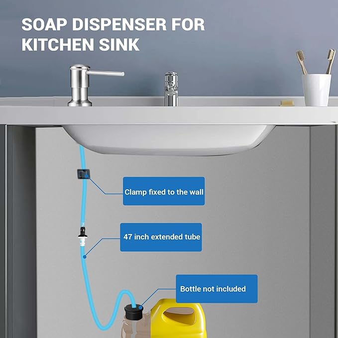 Yofidra Soap Dispenser for Kitchen Sink: Built in Sink Soap Dispenser Pump