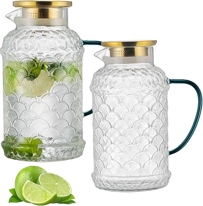 Buaic 2 PACK Glass Pitcher