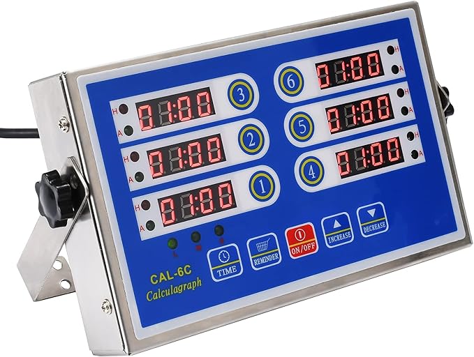 Kitchen Timers for Cooking – 6 Channel Commercial Kitchen Timer Restaurant
