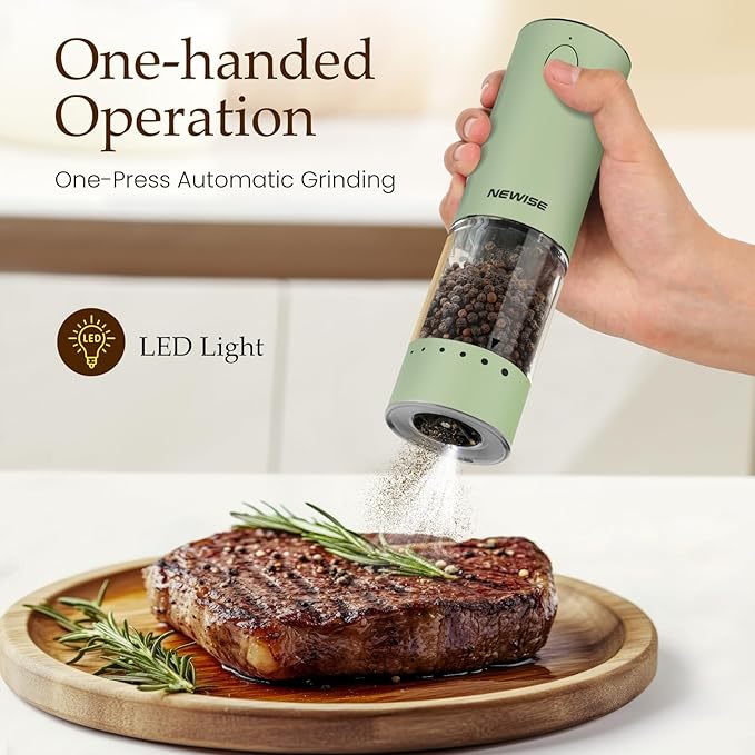 Newise Electric Salt and Pepper Grinder Set Rechargeable