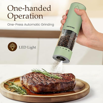 Newise Electric Salt and Pepper Grinder Set Rechargeable