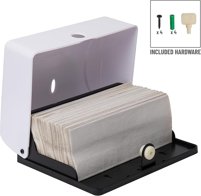 Mind Reader Paper Towel Dispenser, Tri-Fold Towel Holder, Wall Mount