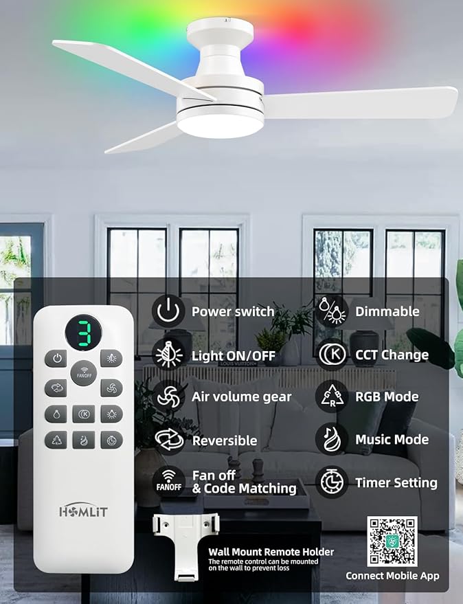 Homlit 42 inch RGB Ceiling Fan