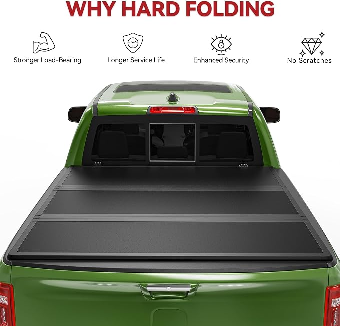 YITAMOTOR FRP Hard Tri-Fold Truck Bed Tonneau Cover Fits for Dodge Ram 2500 3500 2003-2026, 6.4 ft Bed Without Rambox