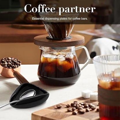 Ceramic Coffee Spoon Rest, Small Black Spoon Rest and Coffee Spoon Holder
