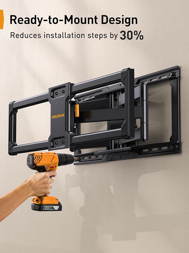 Perlegear UL-Listed Full Motion TV Wall Mount