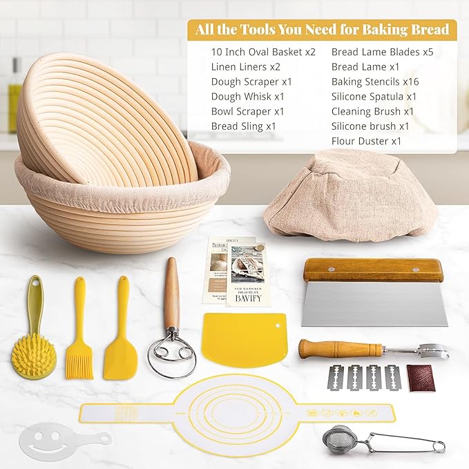 Sourdough Starter Kit, Banneton Bread Proofing Baskets Set, Sourdough Bread