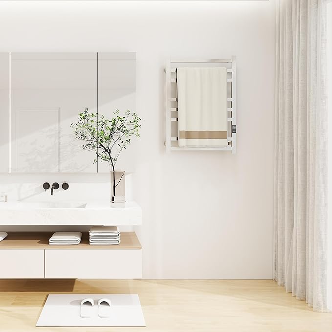 8-Bar Electric Heated Towel Warmer, Fast Heating