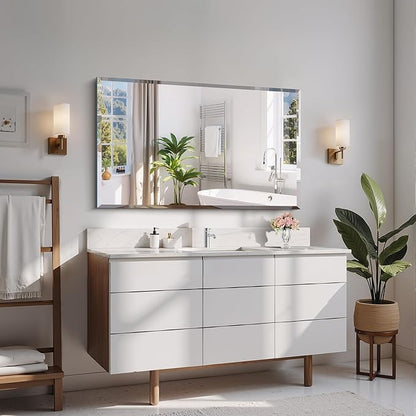 CILIBER Beveled Bathroom Mirror, 24x40 Large Frameless Mirrors
