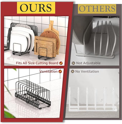 HzTinT 2PACK Cutting Board Organizer, Adjustable Divider Cutting Board Holder