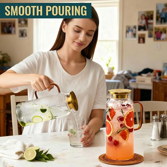 4 Pack 2 Liter/68 oz Glass Pitcher