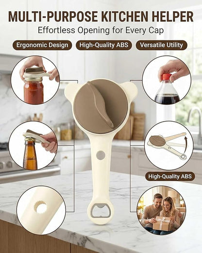 Jar Opener – 4-in-1 Adjustable Stainless Steel Secure Grip Lid Remover