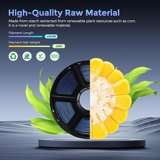 FLASHFORGE PLA Filament 1.75mm +/- 0.02mm Upgraded Nebula Purple, Color Changeable 3D Printer Filament 1kg, Chameleon 3D Printing Filament Changing Colors with Light, Perfectly Conceals Layer Lines