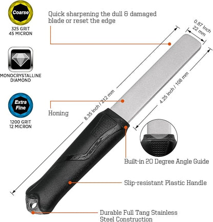 SHARPAL 121N Dual-Grit Diamond Sharpening Stone File Garden Tool Knife