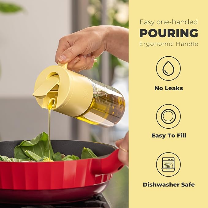 Zuutii Olive Oil Dispenser Bottle 18.6oz – Auto Flip Glass Vinegar Bottle